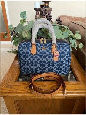 Coach Rowan Satchel Signature Canvas Denim Blue